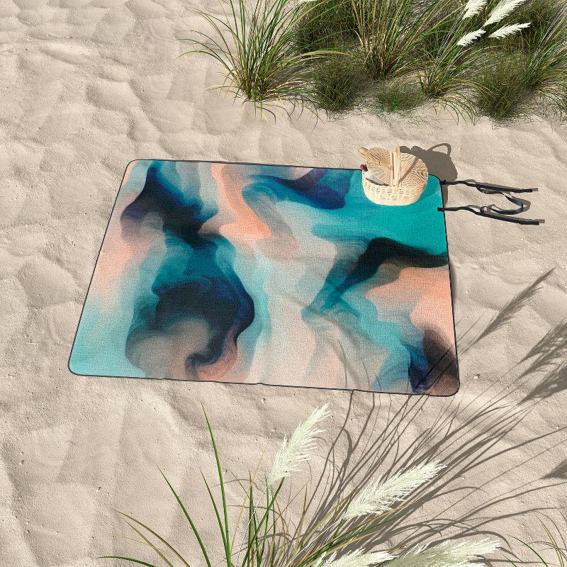 Marta Barragan Camarasa Abstract tidal waves Picnic Blanket - Deny Designs