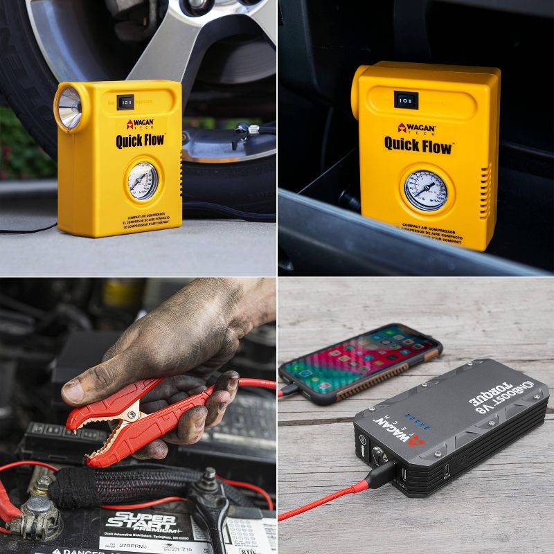 Wagan IonBoost V8 Torque Jump Starter with Quick Flow Compact Air Inflator