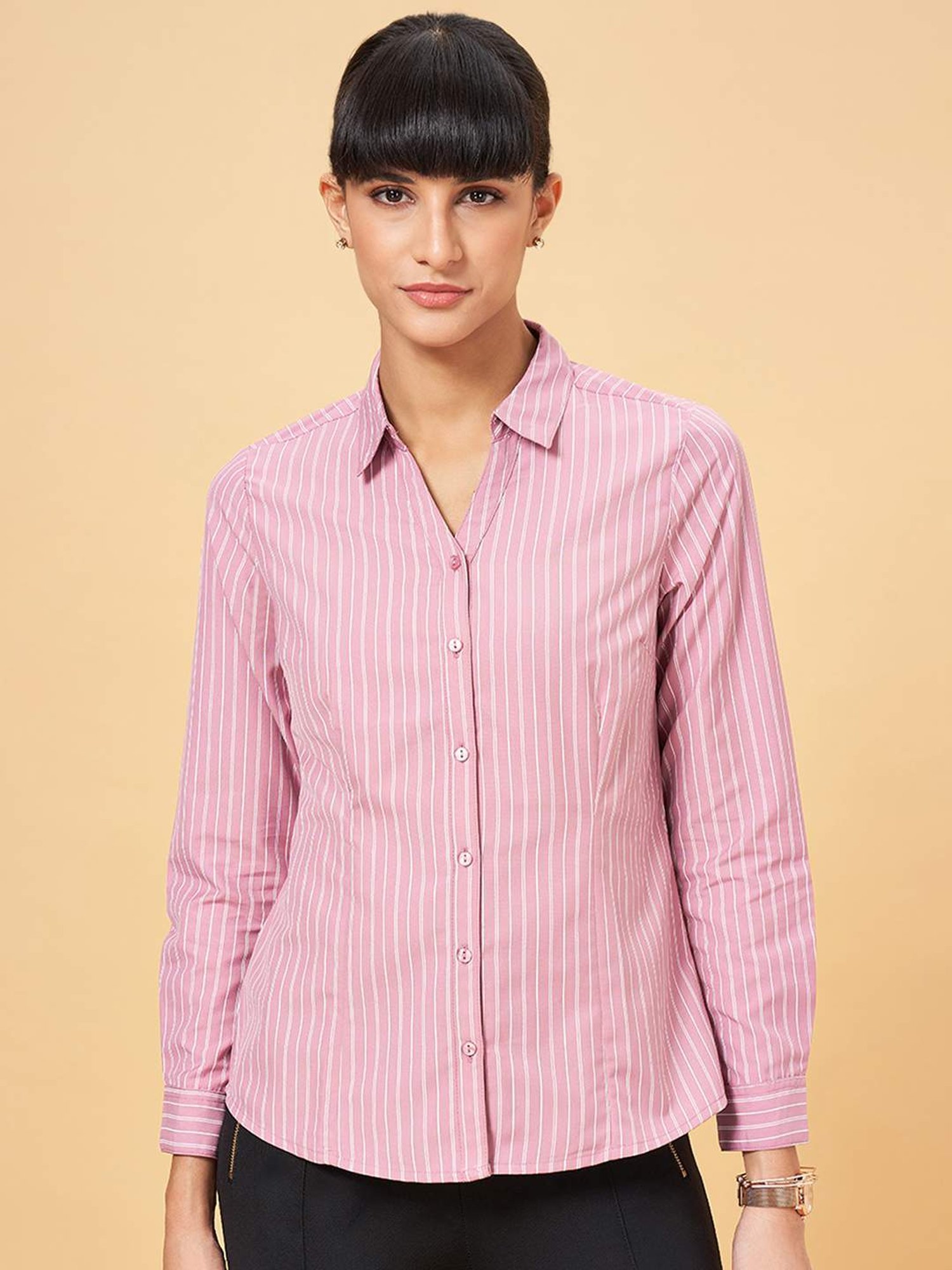 Style Quotient Brown Regular Fit Formal Shirt