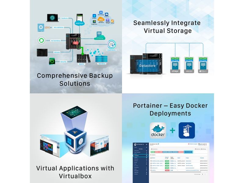 Asustor AS6604T 4Bay NAS Intel Gemini Lake -Refresh Quad-Core 4GB DDR4 SODIMM M.2 Slots Network Attached Storage