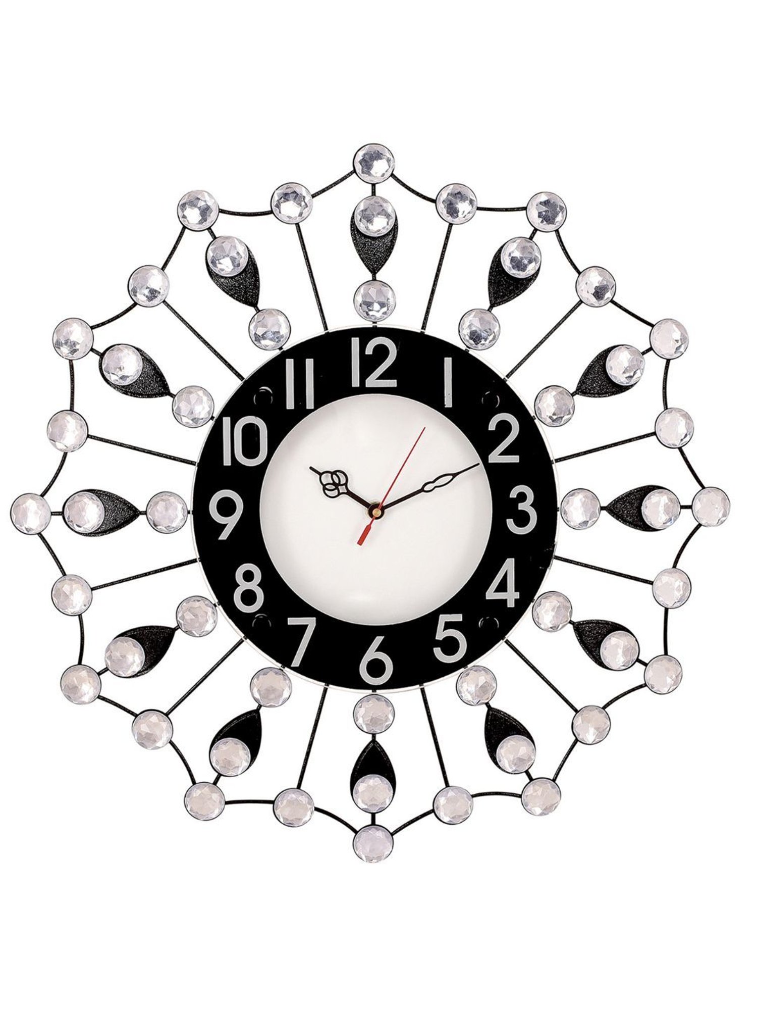 CHRONIKLE Round Silver & Black Iron Wall Clock