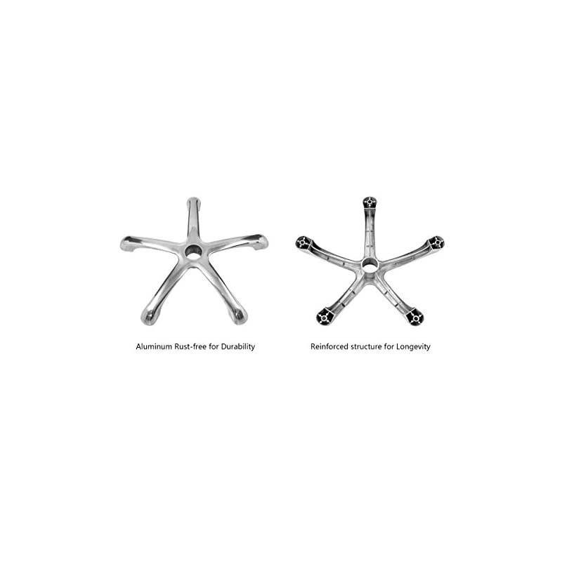 Professional Heavy Duty Chair Base Replacement with Wheels - Aluminum (25&rdquo;)