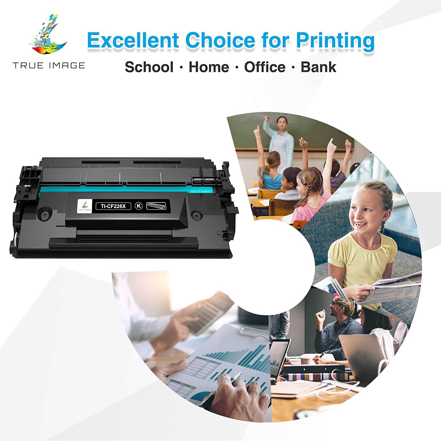 TRUE IMAGE Compatible Toner Cartridge Replacement for HP 26X CF226X 26A CF226A M426fdw Laserjet Pro M402n M402dn MFP M426fdn M426dw M426 M402 M402d M402dw Printer Ink High Yield (Black, 4-Pack)