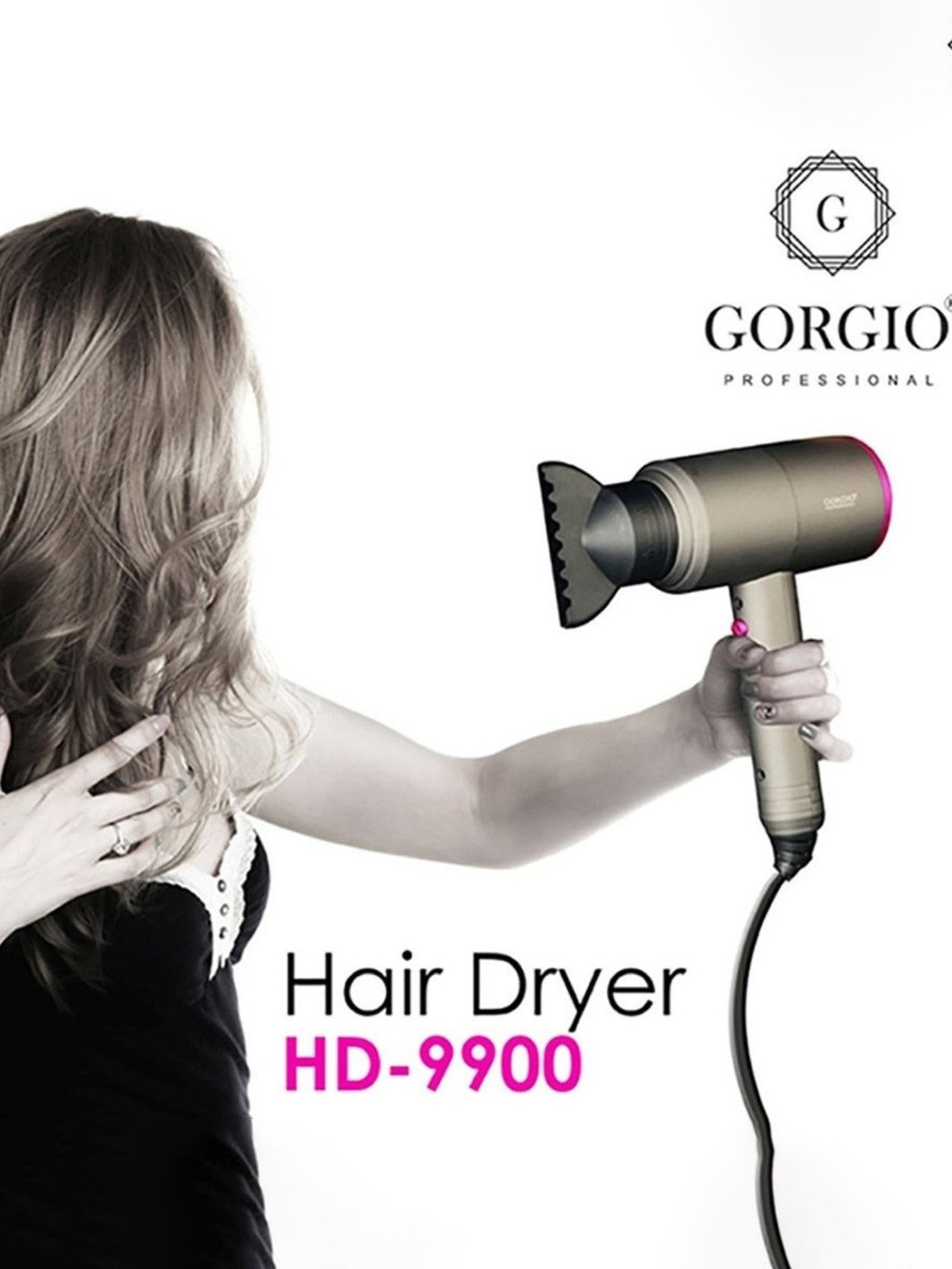 Staunch SHD2011 1600W Compact and Foldable Hair Dryer (White and Pink)