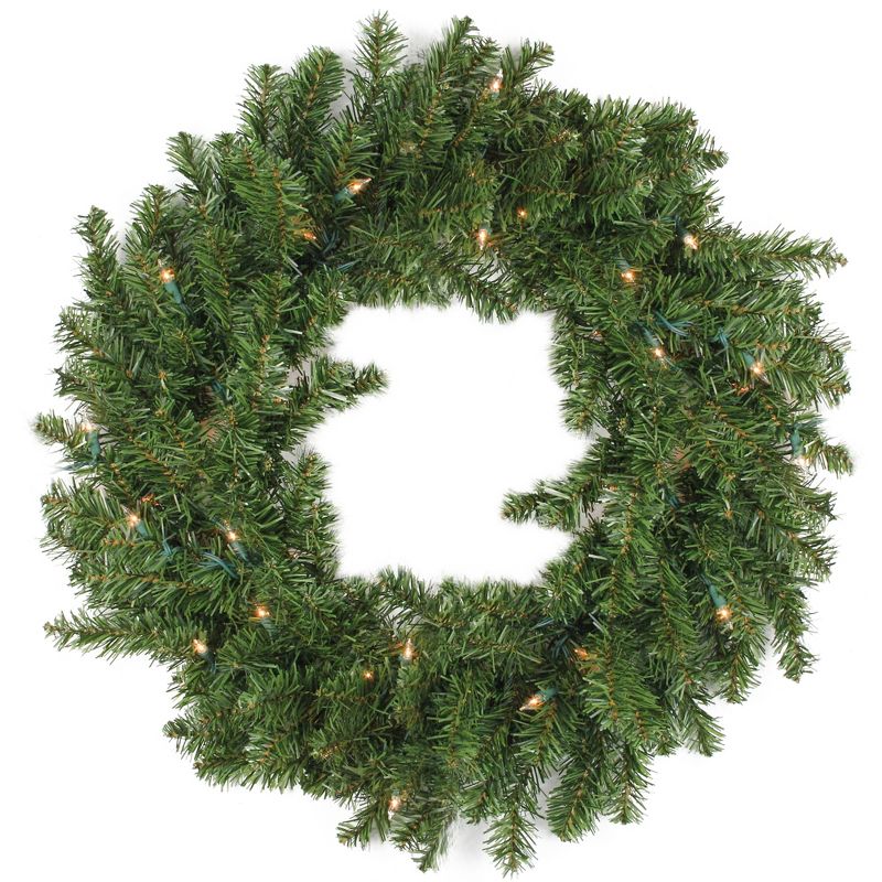 Darice 30" Prelit LED Canadian Pine Artificial Christmas Wreath - Clear Lights