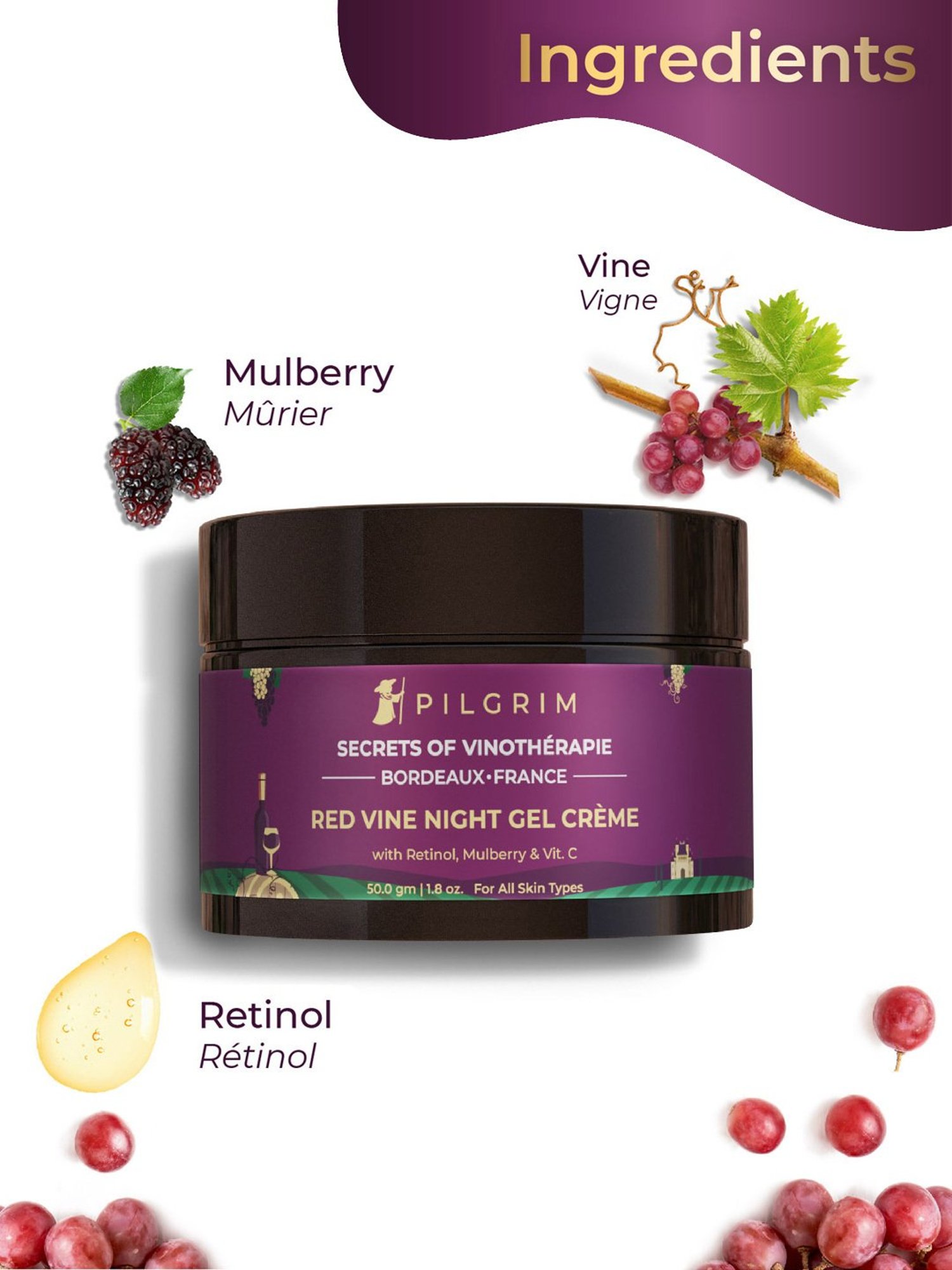 Pilgrim Red Vine Face Wash with Vit C & Goodness of Aloe - 100 ml