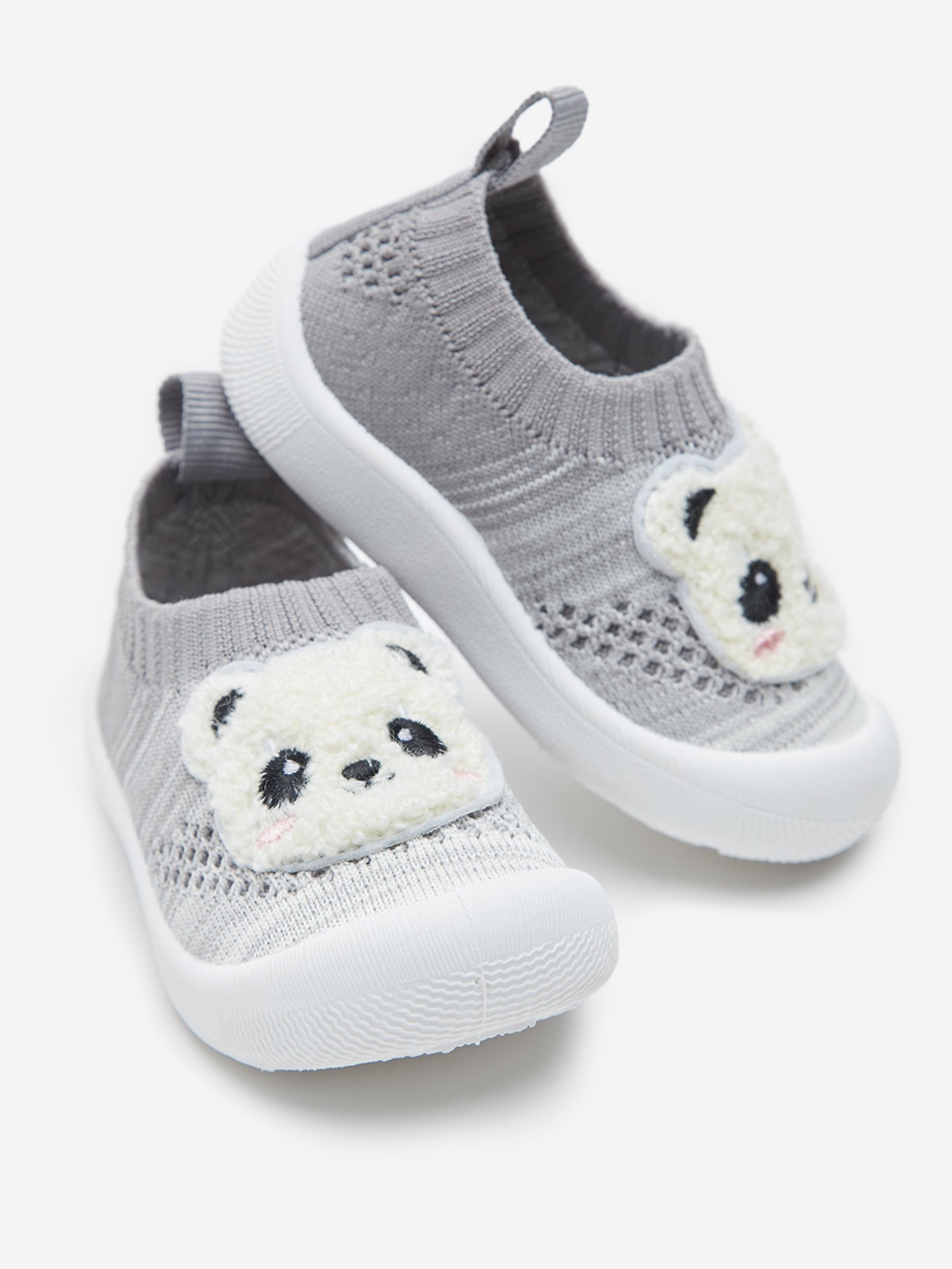 Yellow by Westside Grey Knit-Textured Slip-On Shoes