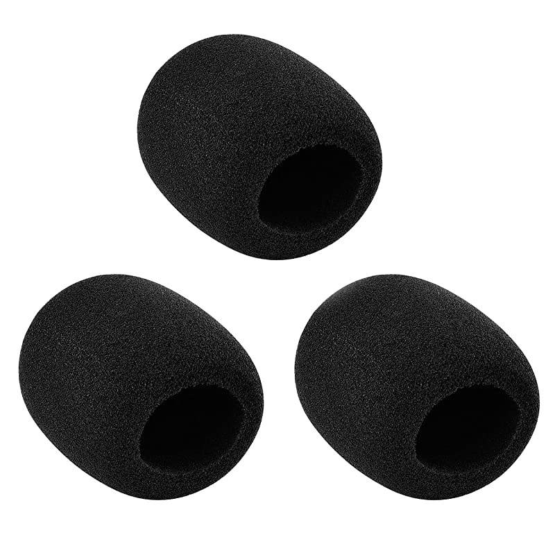 3 Pack Large Foam Mic Windscreen Covers for Technica AT2020, ATR2500, MXL 550, Samson Meteor MIC or Other Condenser Microphones