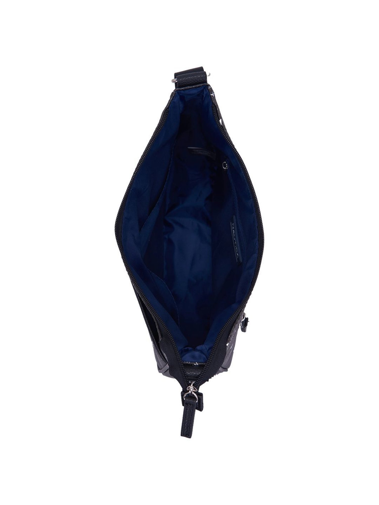 Nautica Black Printed Medium Hobo Handbag