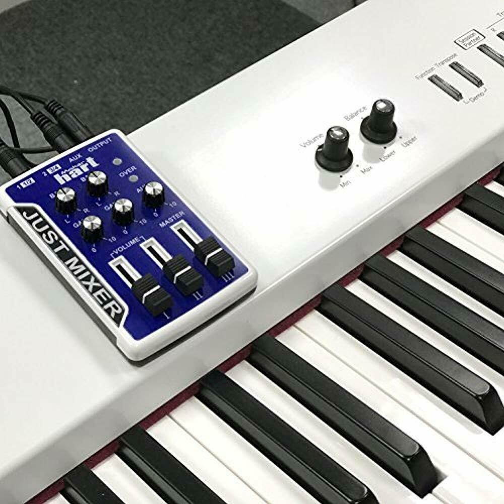 JUST MIXER Audio Mixer - Battery/USB Powered Portable Pocket W/ 3 Stereo (3.5mm)