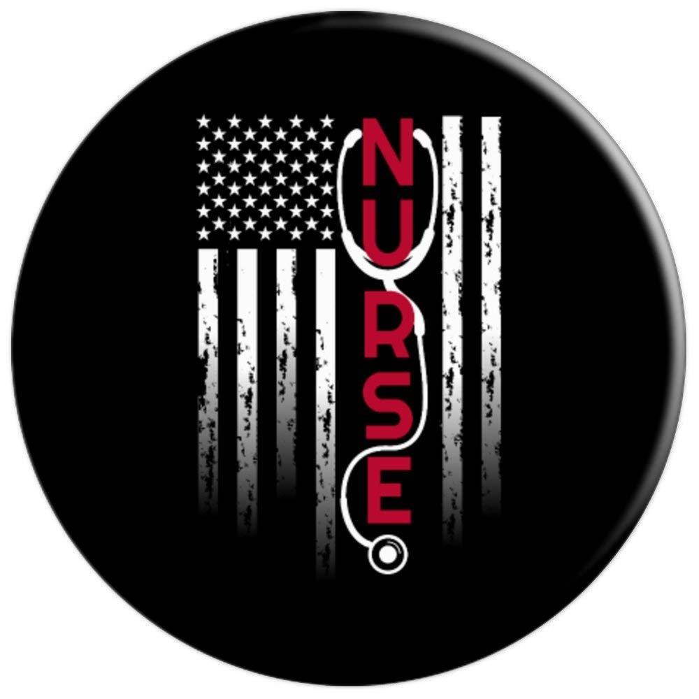American Flag Nurse - PopSockets Grip and Stand for Phones and Tablets