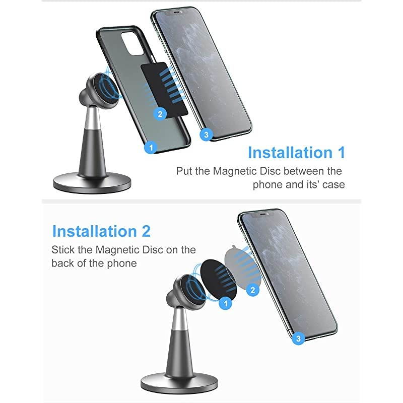 Upgraded Magnetic Cell Phone Stand for Desk  Desktop Phone Holder Compatible with iPhone 11 Pro Xs Xs Max Xr X 8 7 6 Samsung Google Pixel and More