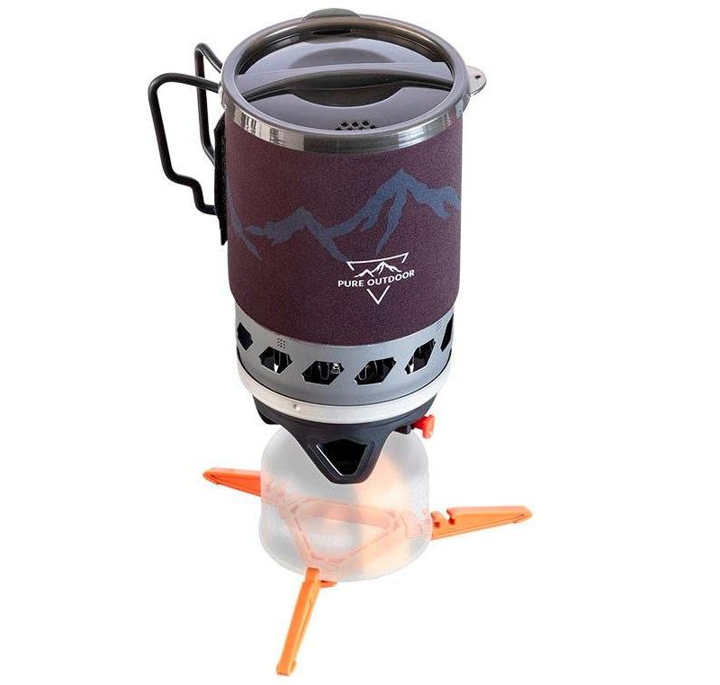 Monoprice 1.0-liter Cooking System | Quick Boil, Portable, Push-Button Igniter - Pure Outdoor Collection
