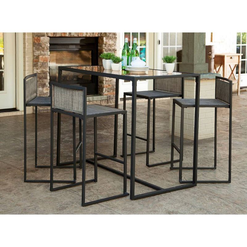 5pc Drake Patio Set Black - Apollo Outdoor