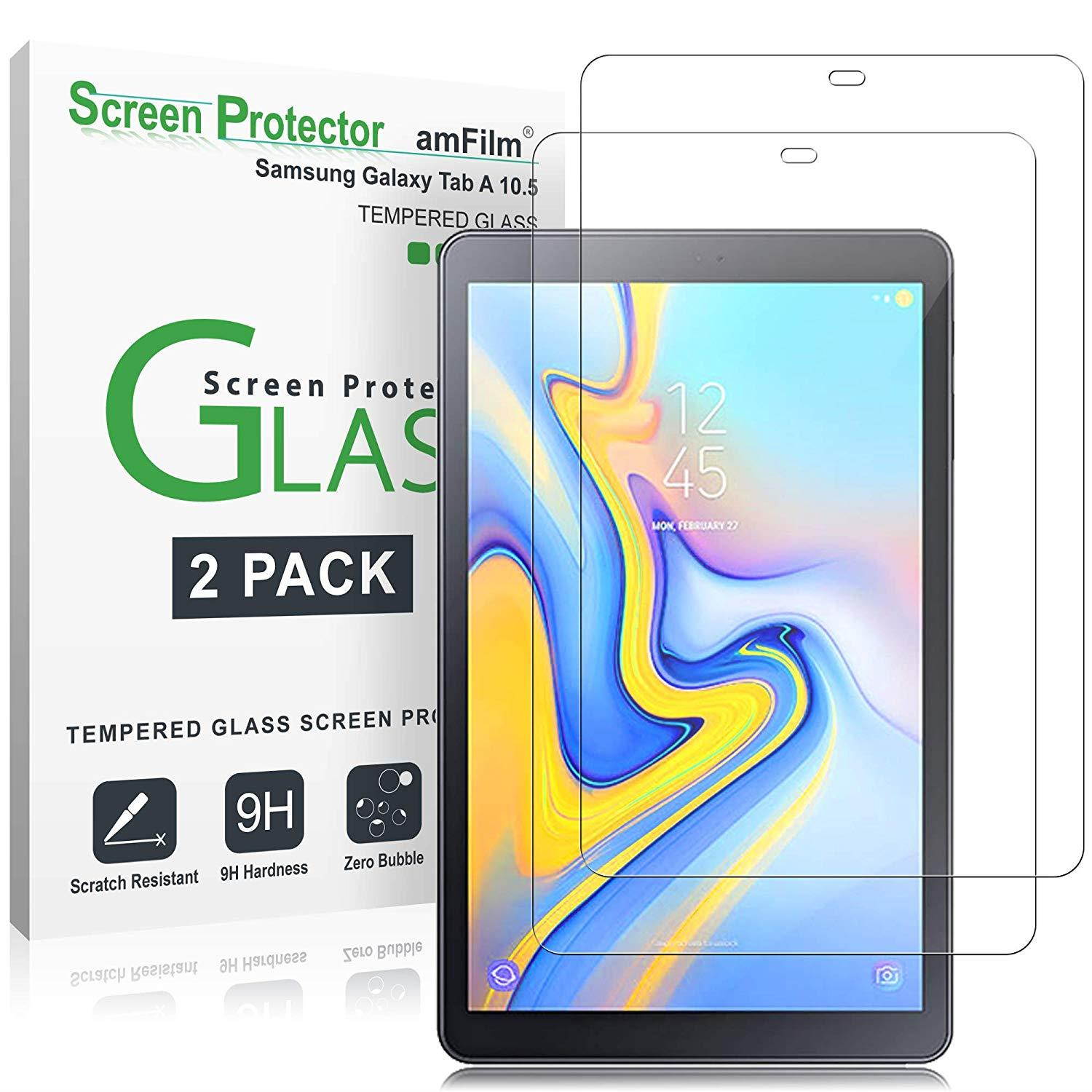 amFilm Samsung Galaxy Tab A 10.5 (SM-T590) Screen Protector Glass 2 Pack, Tempered Glass Screen Protector for Samsung Galaxy Tab A 10.5 (SM-T590/SM-T595) 0.33mm 2.5D (2 Pack)
