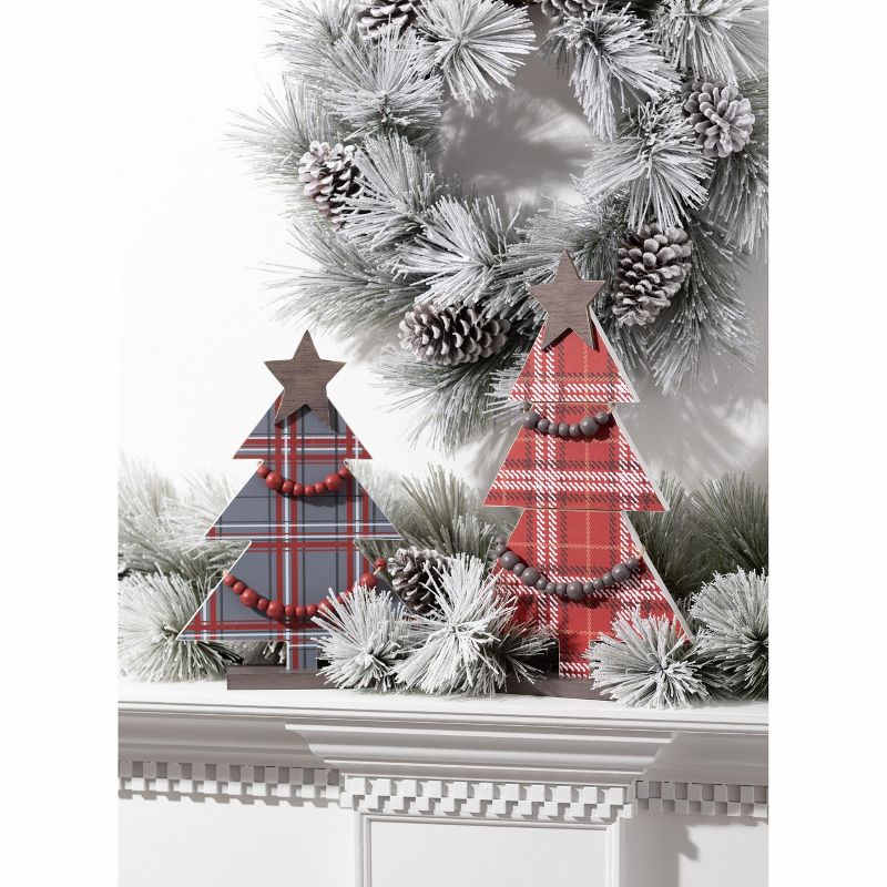 Sullivans Wooden Tabletop Tree Set of 2, 17"H & 14"H Multicolored