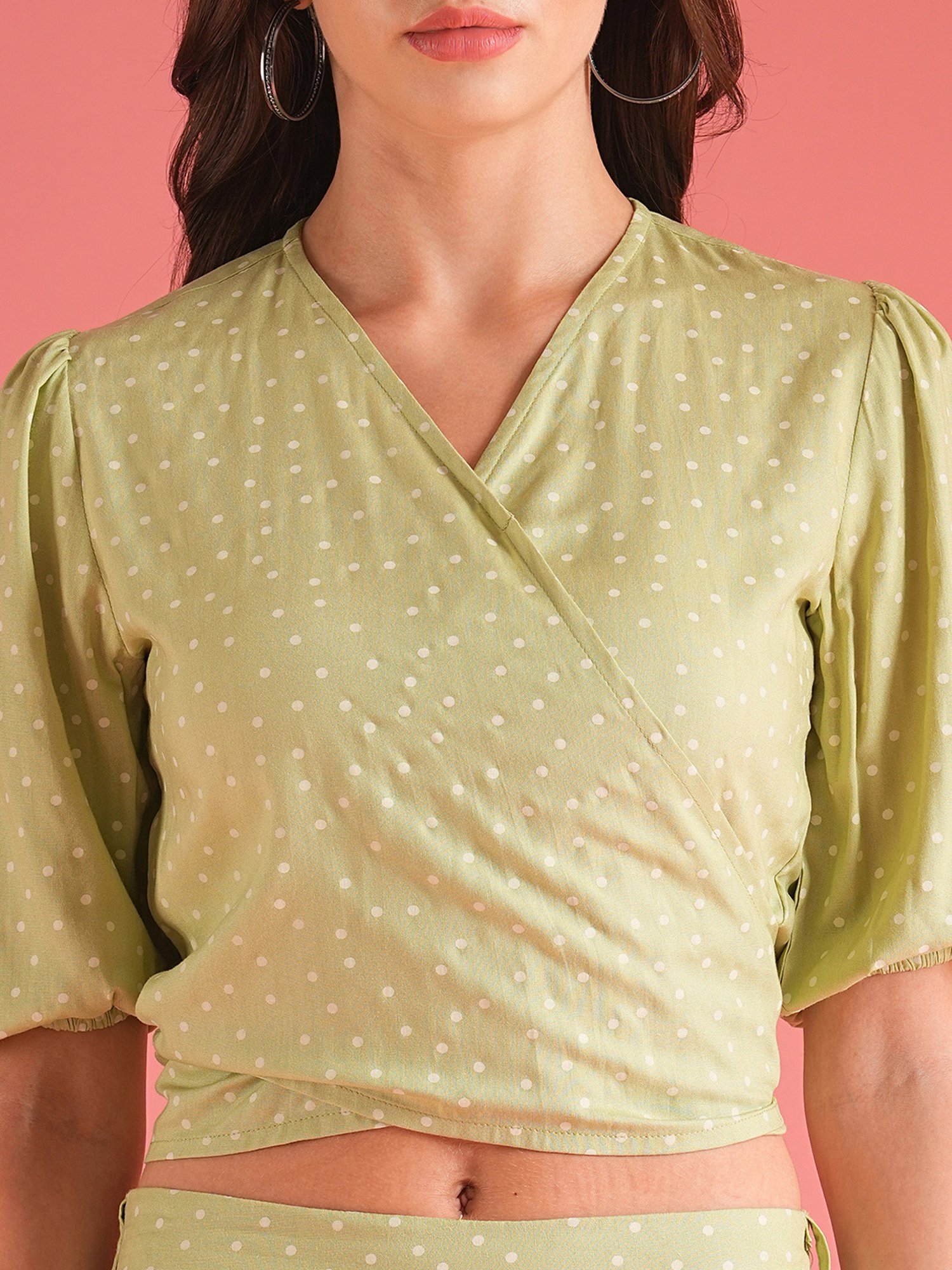 Globus Olive & White Printed Co-Ord Set