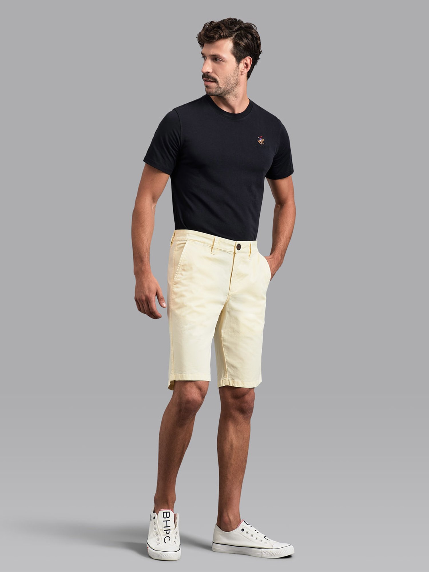 Beverly Hills Polo Club Yellow Slim Fit Chino Shorts