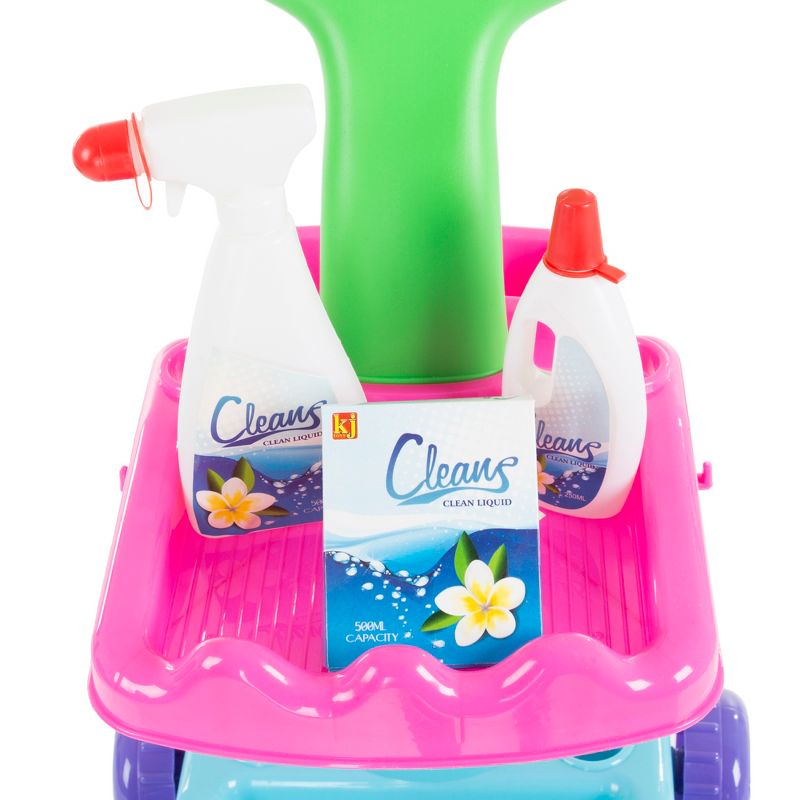 Pretend Play Cleaning Set with Caddy on Wheels by Hey! Play!