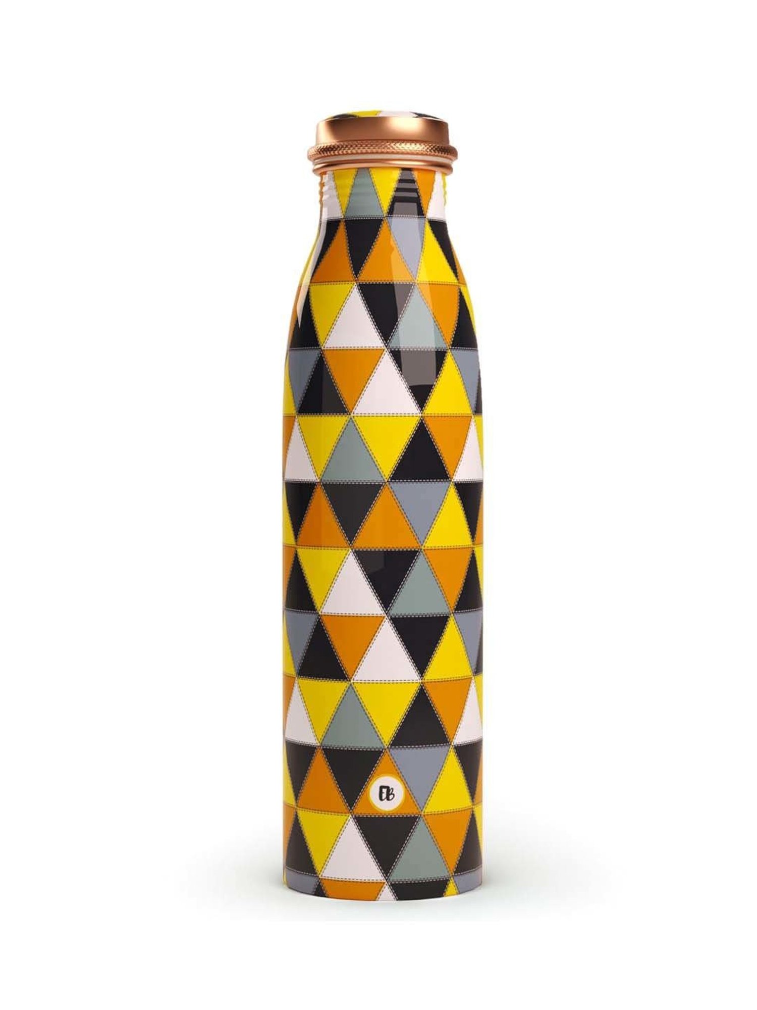 Everything Beautiful Yellow & Black Copper Water Bottle - Seamless (0.95 L)