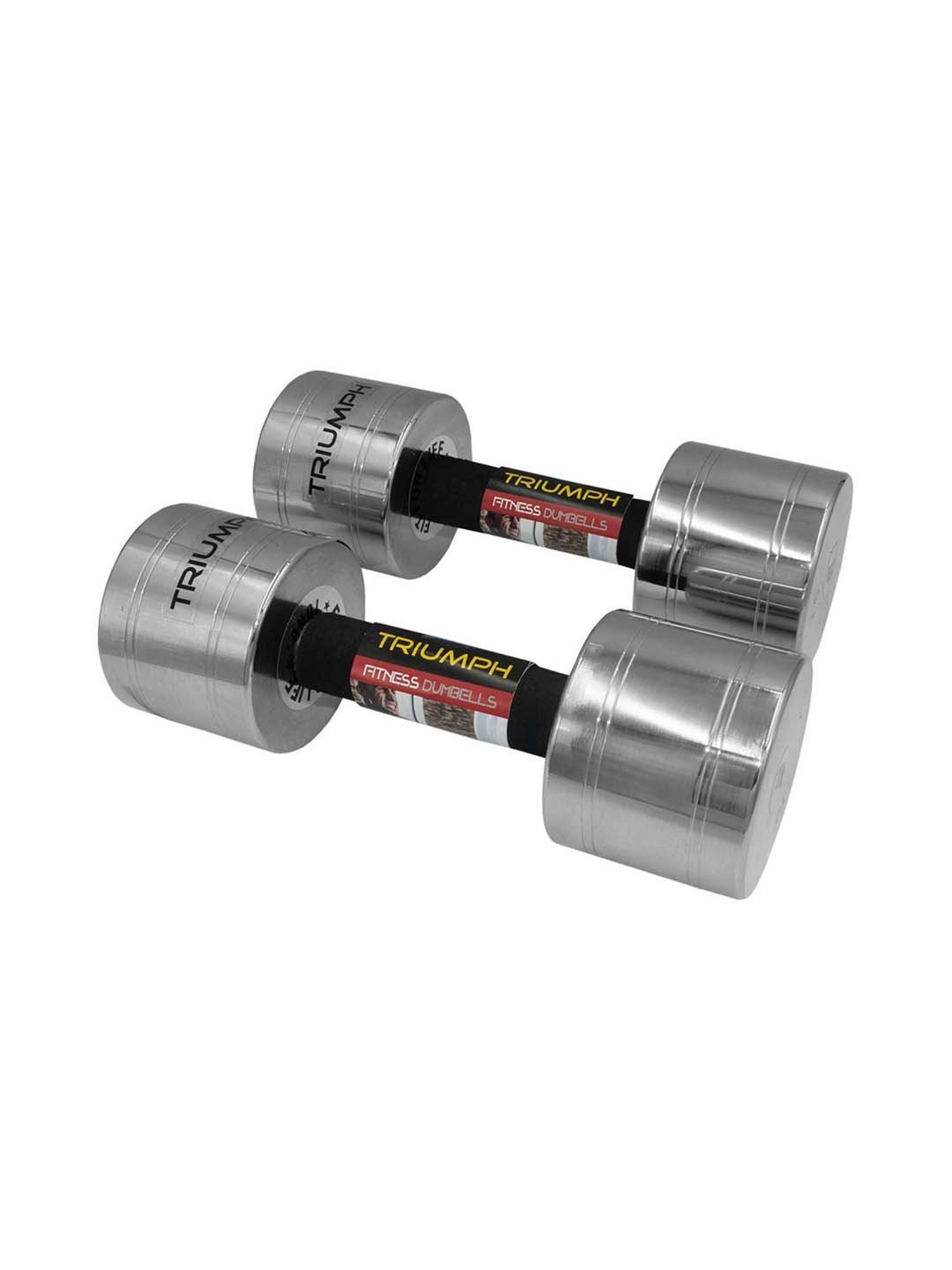 Triumph Silver Steel Chrome Plated Dumbbells (10 kg Pair)
