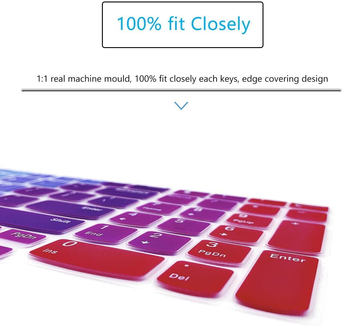 Keyboard Cover for 15.6" New Lenovo ThinkPad 15 P51S P52 P52S P53 P72 P73 T570 T575 T580 T590 |Thinkpad E580 E590 E595 L580 L590 with Numeric Keypad (Check Keyboard Layout with Picture 2)-Rainbow