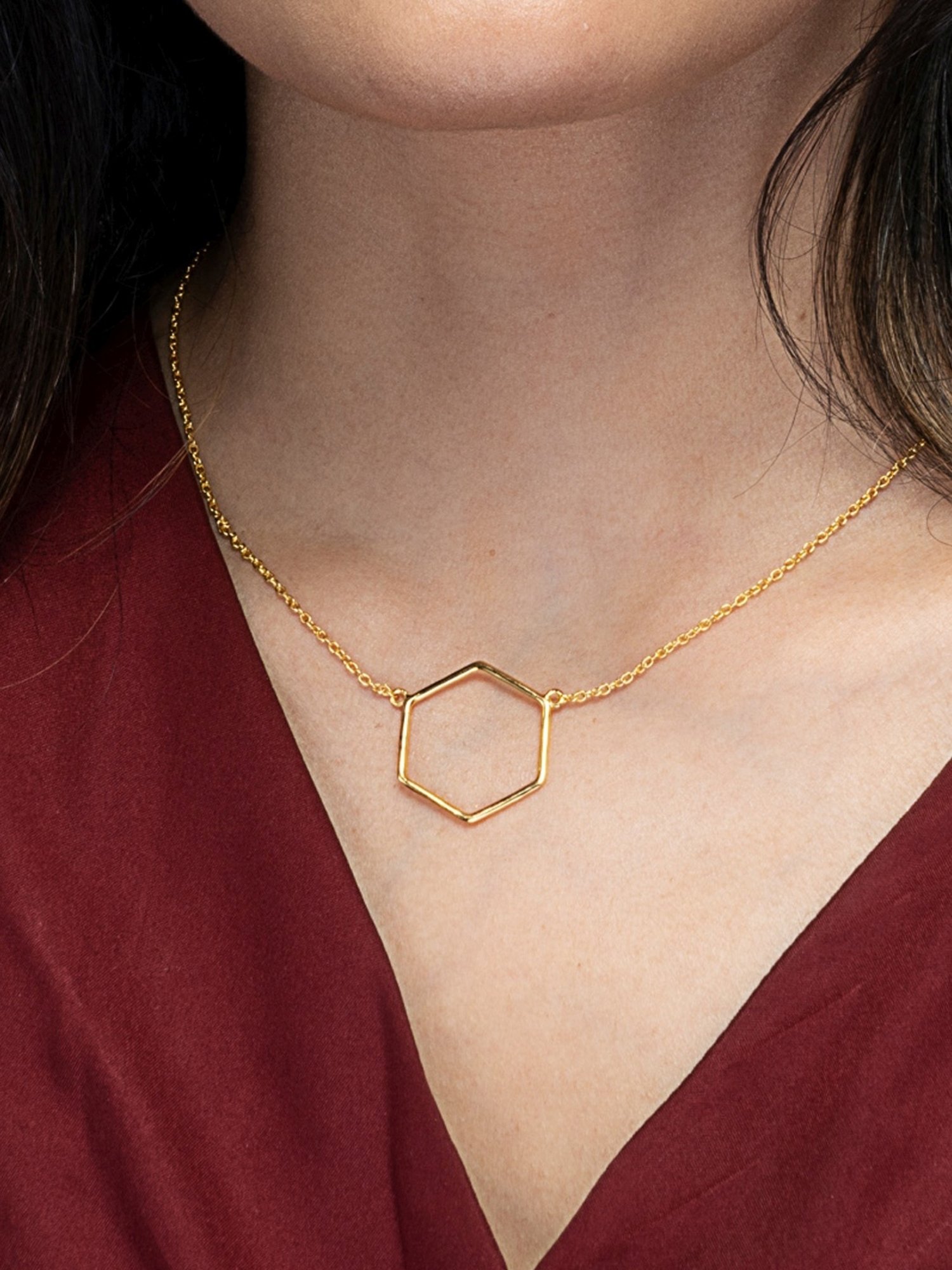 Palmonas Golden Hexa Vermeil Necklace for Women