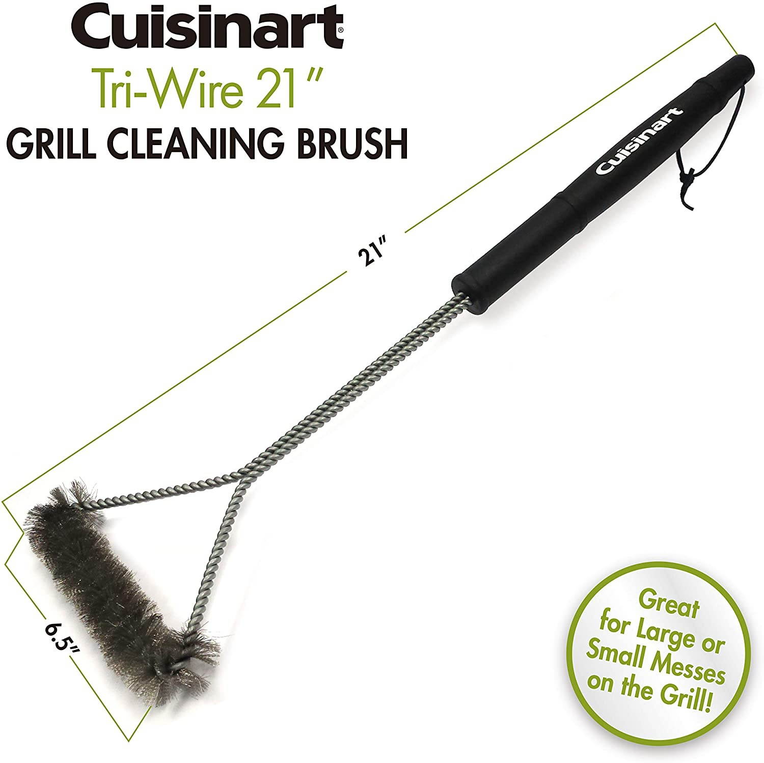 Cuisinart Tri-Wire Grill Cleaning Brush, 21-Inch, Black/Silver