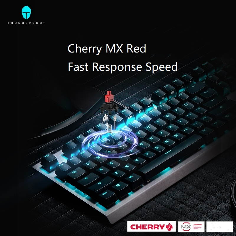 Thunderobot KG5104 Cherry MX Red Mechanical  Gaming Keyboard, N-key Rollover, 10Modes Light Effect Adjustment- Classic Version