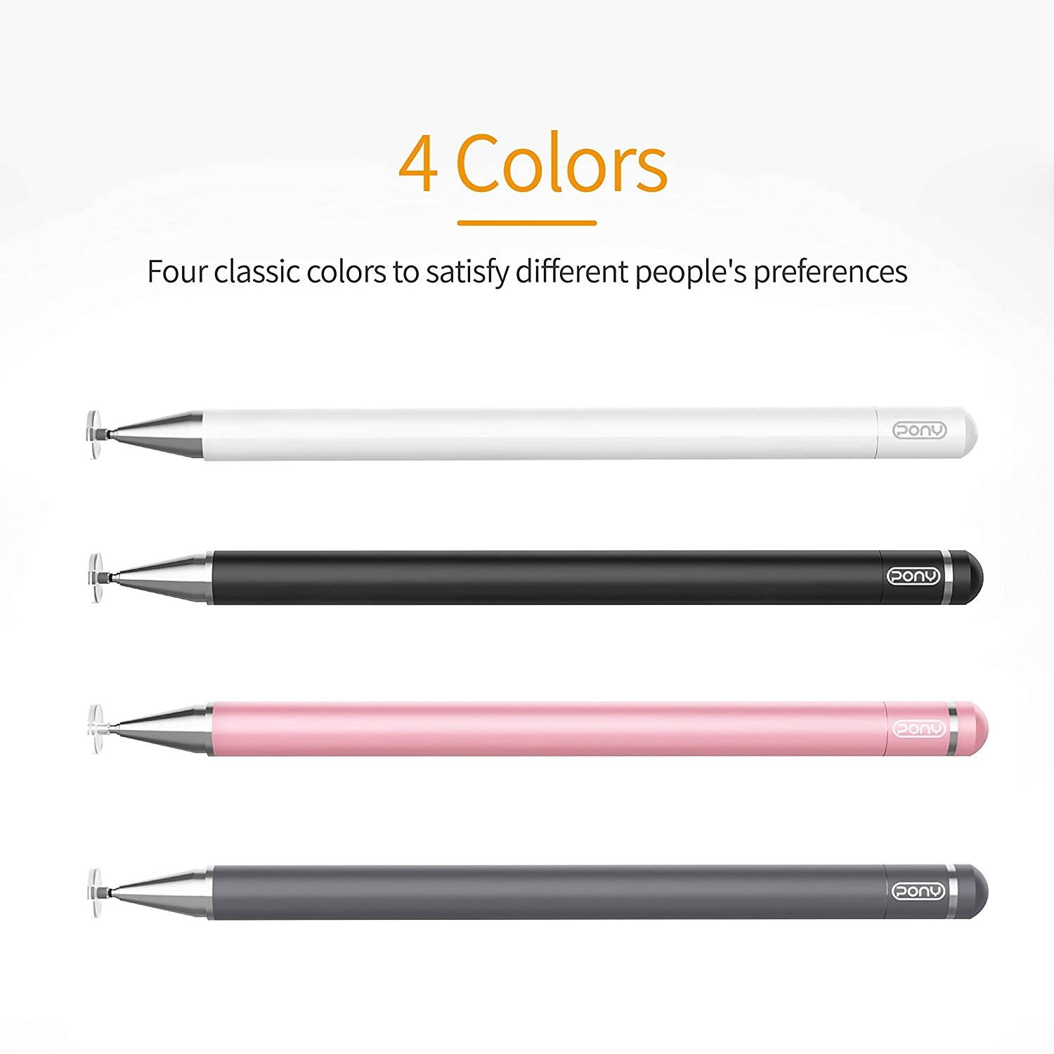 Stylus Pens for Touch Screens iPad Pencil, Magnetism Cap Capacitive Pen with Replacement Fine Point Fiber Disc Tips for Apple/iPhone/iPad Pro/Mini/air/Android/Microsoft/Surface/Tablet Or Kids Drawing