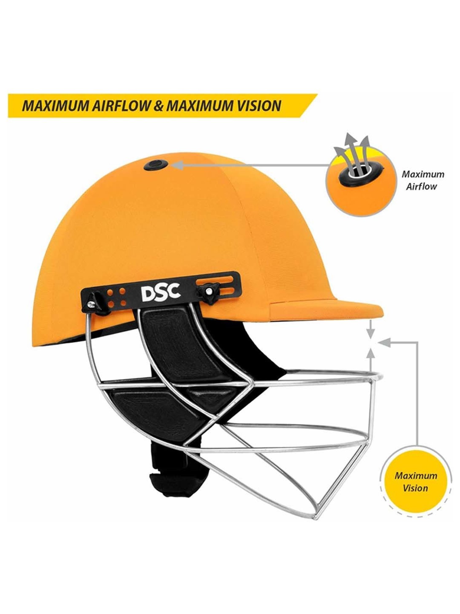 DSC DEFENDER Cricket Helmet Adjustable Steel Grill Back Support Strap Size - L