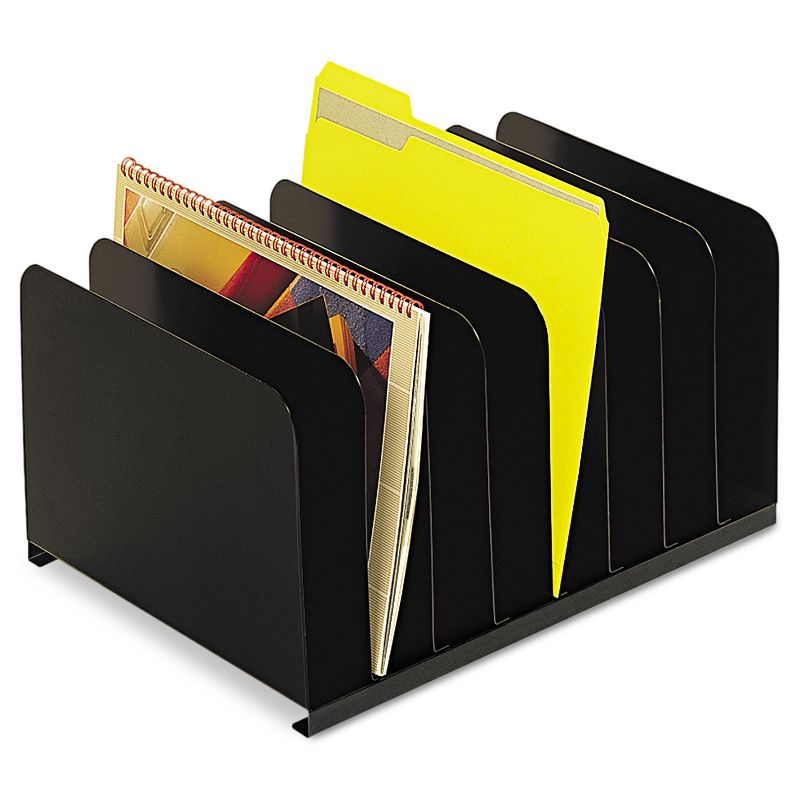 SteelMaster Desktop Vertical Organizer Eight Sections Steel 15 x 11 x 8 1/8 Black 2648004
