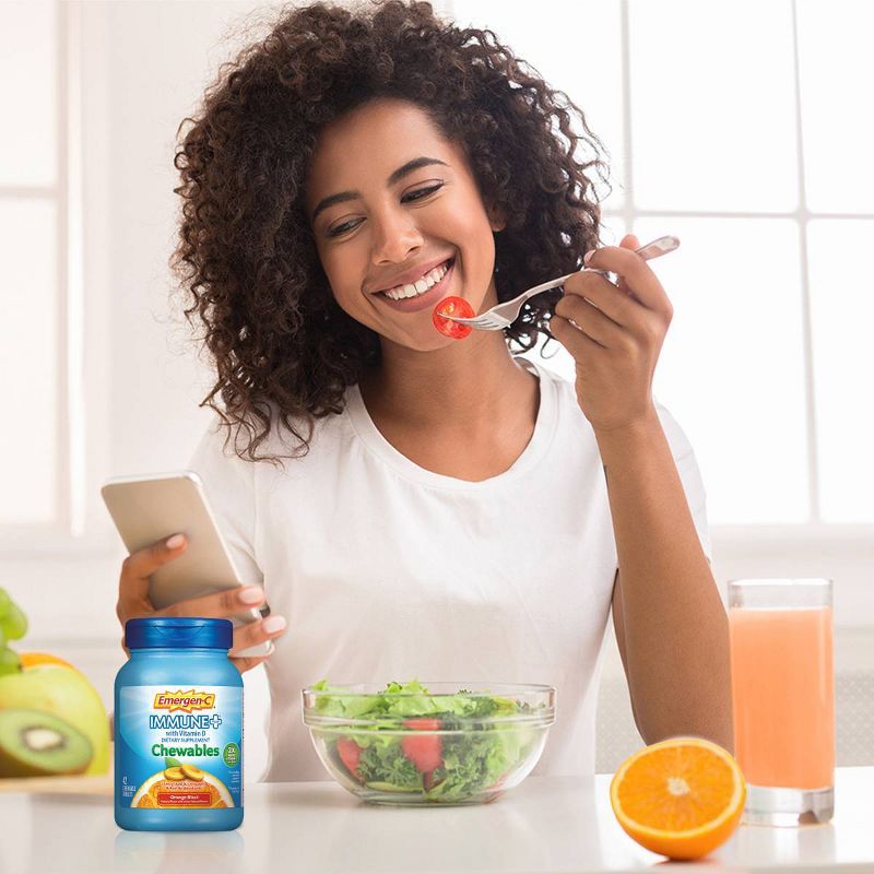 Emergen-C Immune+ Dietary Supplement Chewable Tablets with Vitamin D - Orange Blast - 42ct