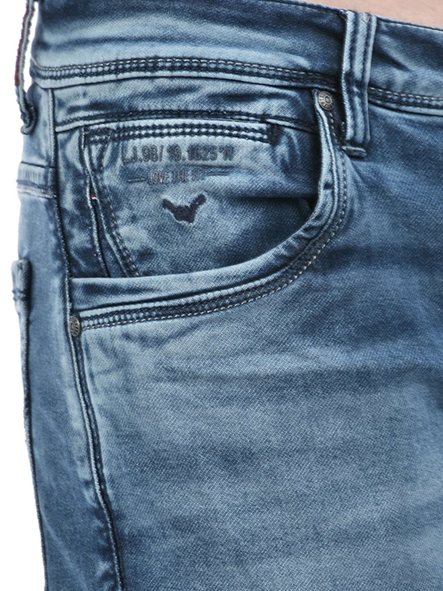 Lawman Pg3 Blue Straight Fit Heavily Washed Jeans