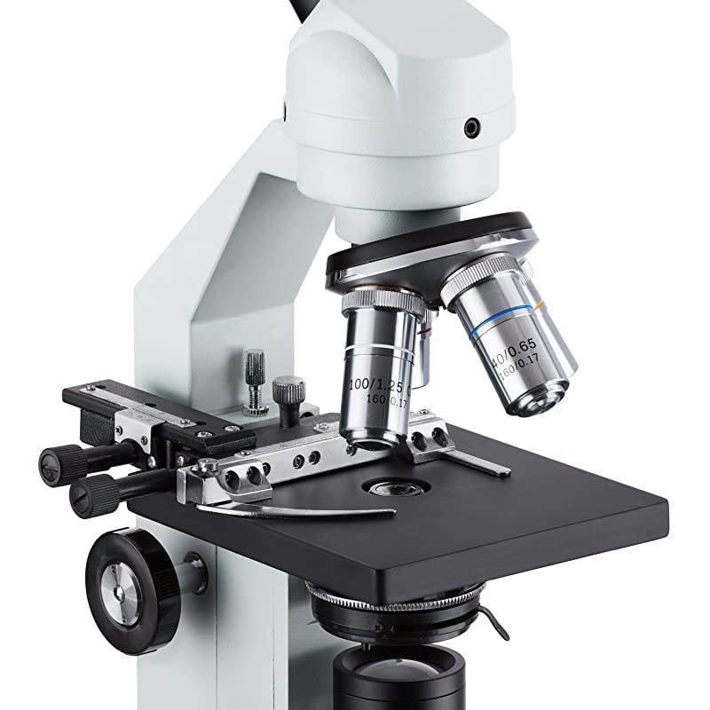 M500B-MS-MT Digital Monocular Compound Microscope, WF10x and WF20x Eyepieces, 40x-2000x Magnification, Anti-Mold Optics, Tungsten Illumination, Brightfield, Abbe Condenser, Coarse and Fine Focus, Pla