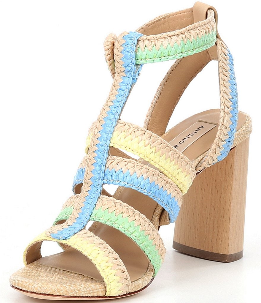 Antonio Melani Gwindolin Raffia T-Strap Dress Sandals