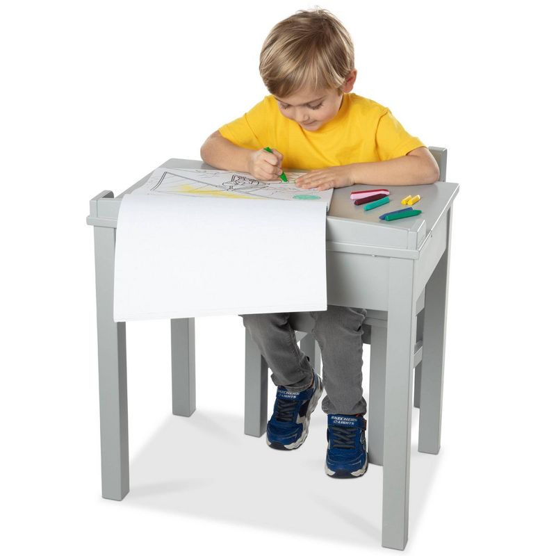 Melissa & Doug Wooden Child's Lift-Top Desk and Chair - Honey