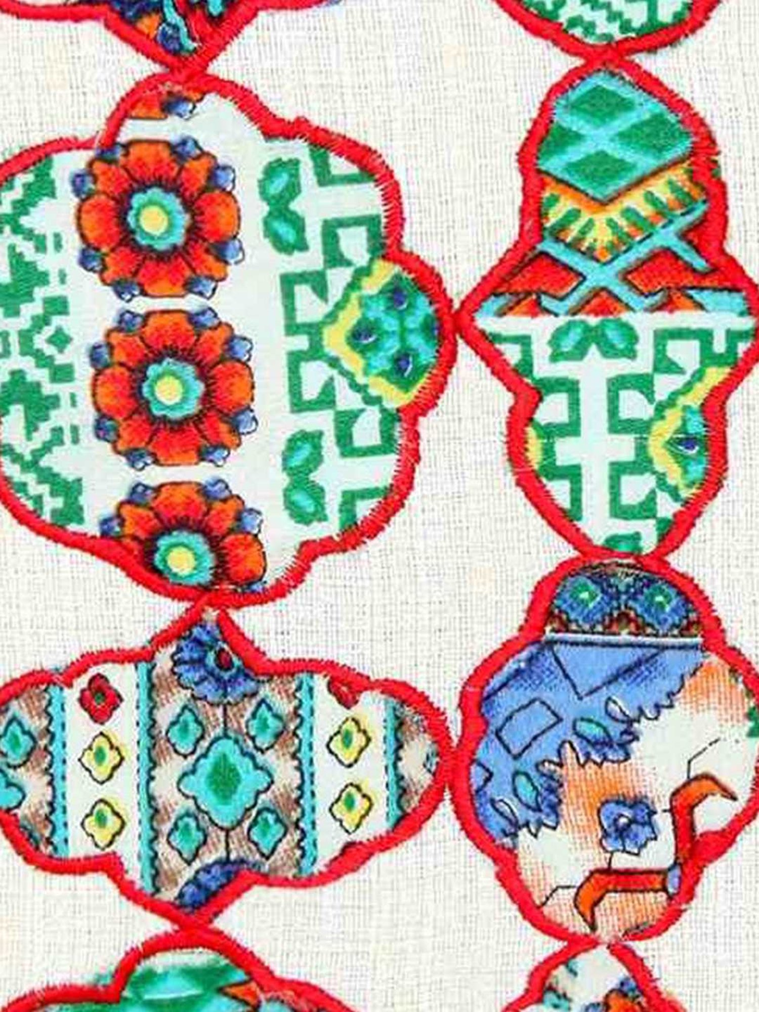 Tarini Nirula Beige & Blue Silk Clutch