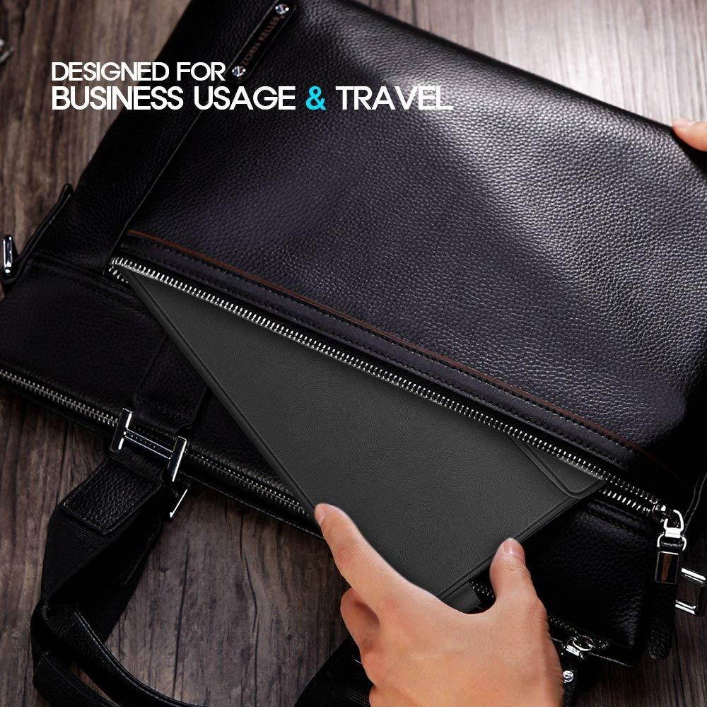 Nulaxy KM12 LED Backlit Bluetooth Keyboard Business Portable Rechargeable for Apple iPad iPhone Samsung Android Windows Tablets Phones Keyboard Cover - Black