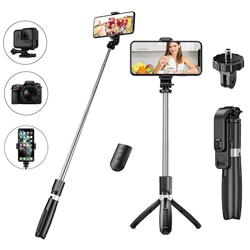 Stick Tripod with Wireless Bluetooth Remote 3 in 1 Detachable Tripod Stick for iPhone 1111 Pro MaxXXRXSXS MAX87Galaxy S10S9 PlusS8 PlusNote 108