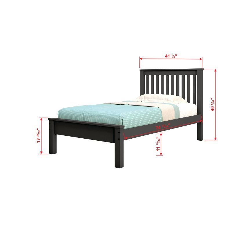 Twin Contemporary Bed Dark Gray - Donco Kids