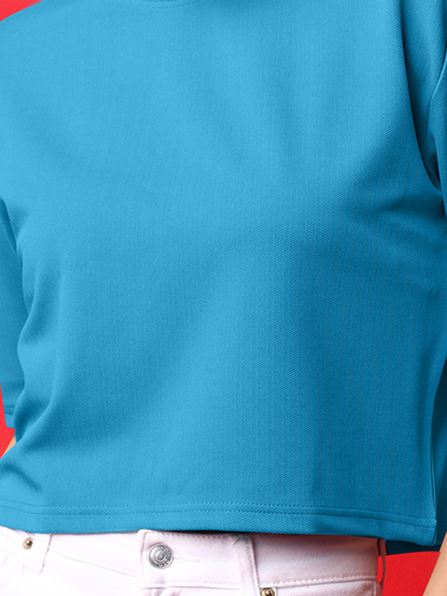 PURVAJA Teal Regular Fit Crop Top