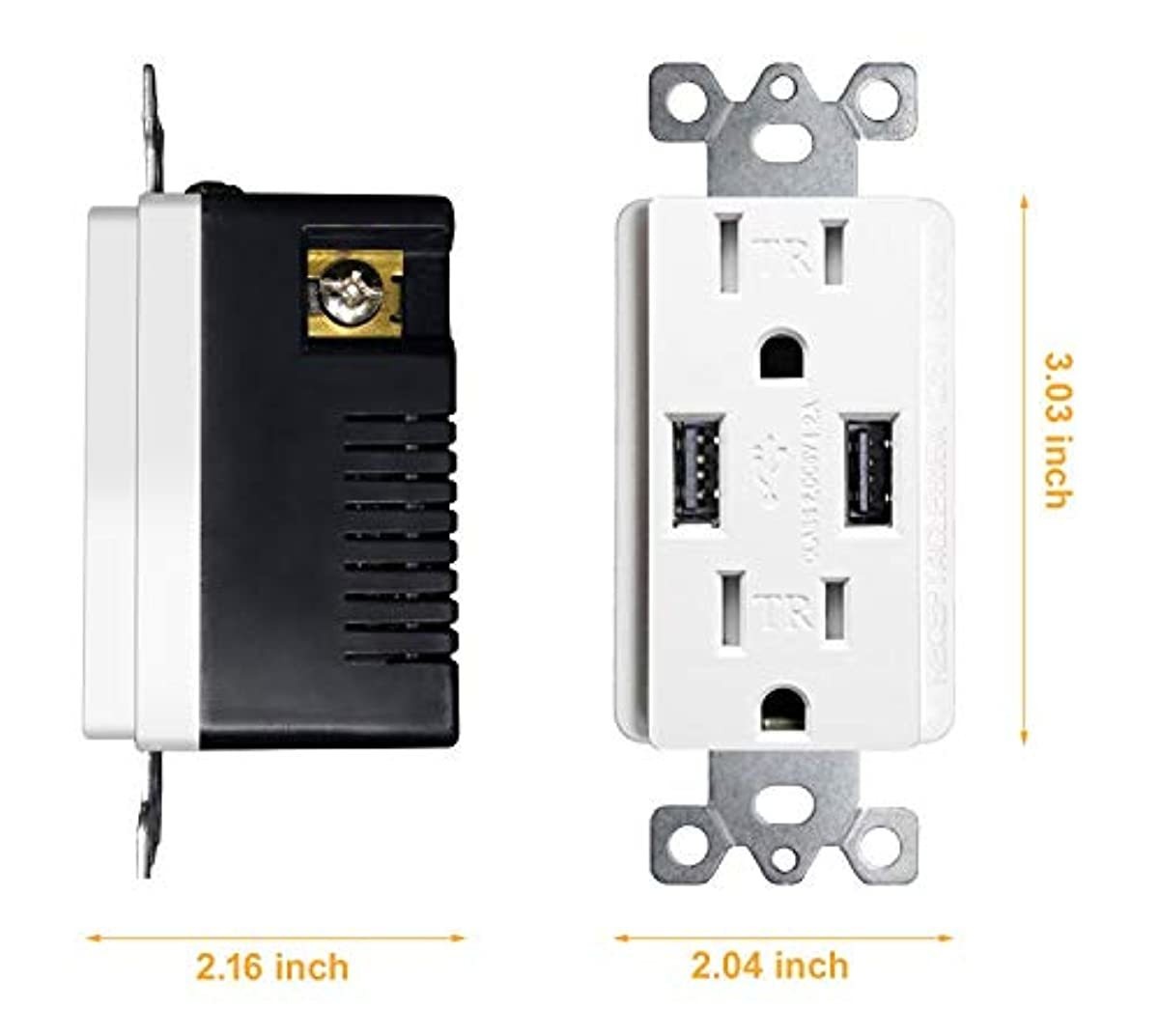 Outlet with USB High Speed Charger 4.2A Charging Capability, Child Proof Safety Duplex Receptacle 15 Amp, Tamper Resistant Wall socket plate Included UL Listed MICMI U24, 4.2A 10pack