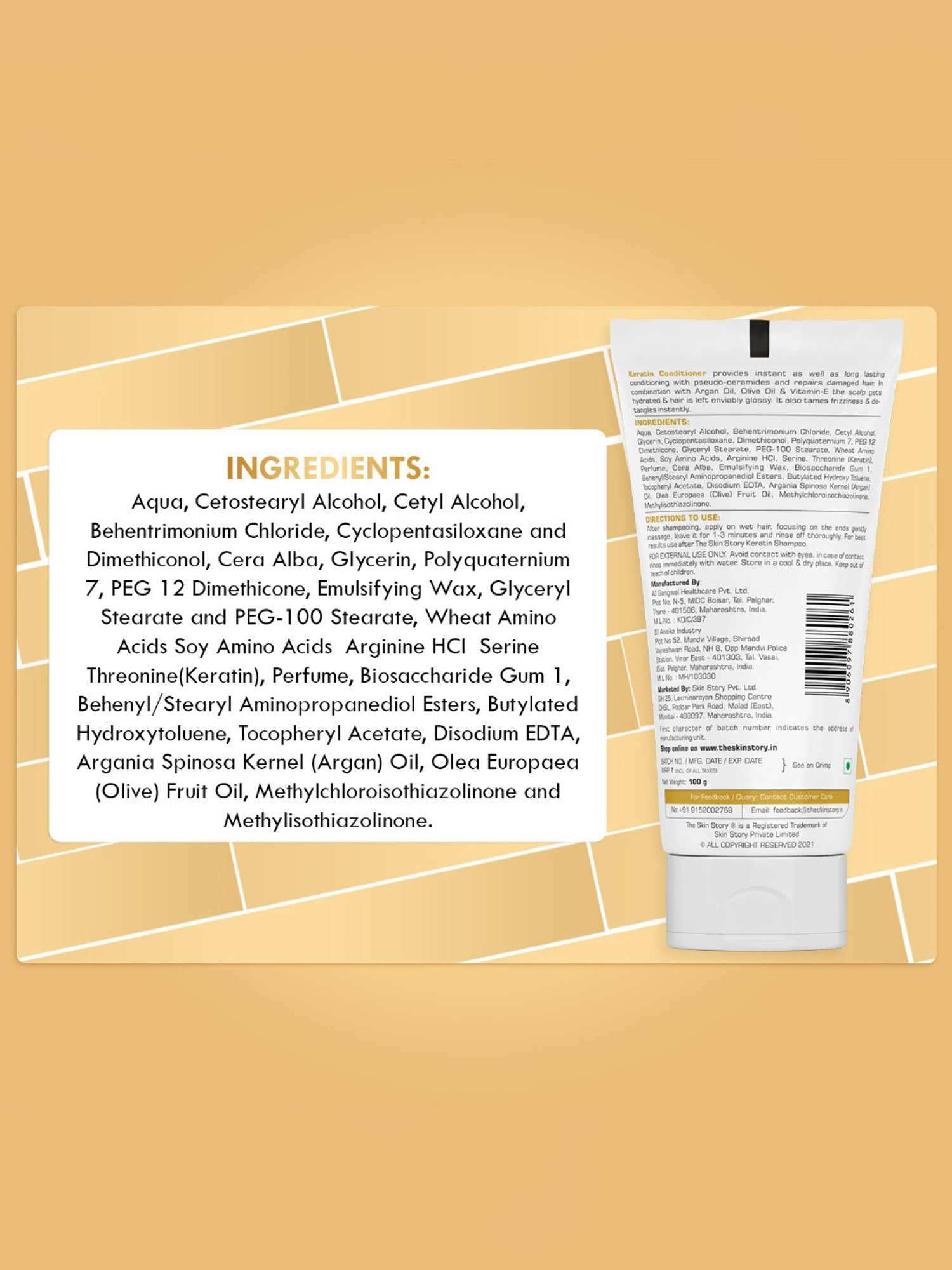 The Skin Story Vitamin E & Olive Oil Daily Care Keratin Conditioner - 100 gm