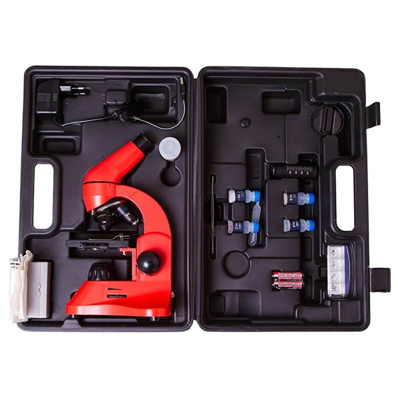 Rainbow 50L Orange Lightweight Student Microscope (40-800x) with Experiment Kit and Storage Case
