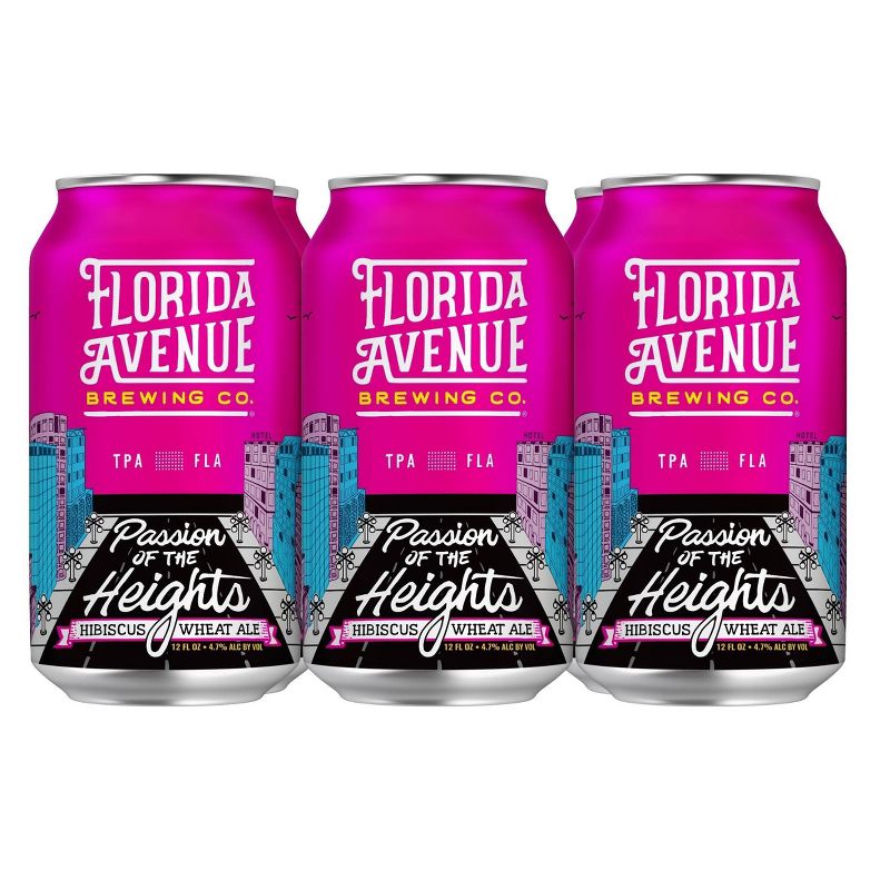 Florida Avenue Passion of The Heights Hibiscus Wheat Ale Beer - 6pk/12 fl oz Cans