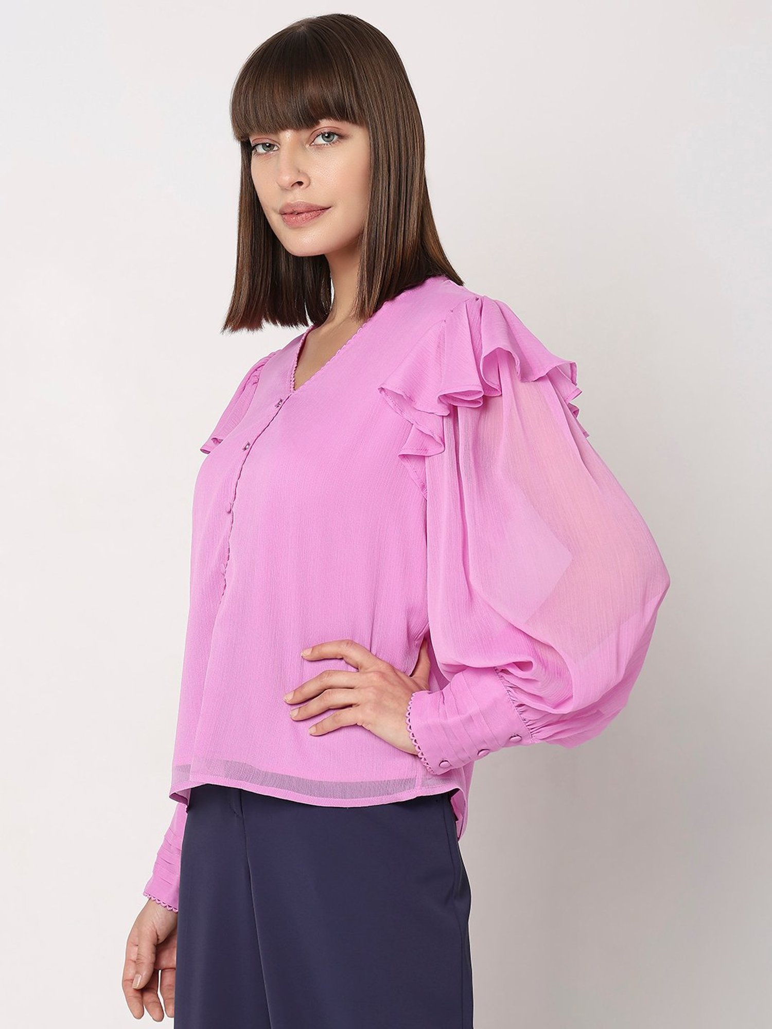 Vero Moda Pink Regular Fit Top