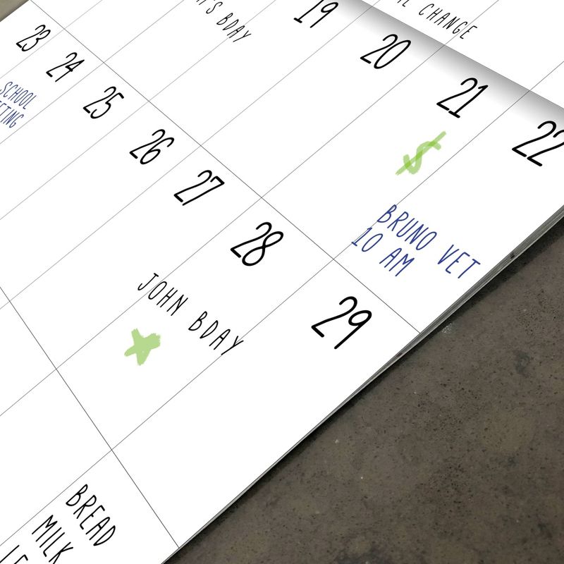 Undated 12" x 12" Wall Calendar Dry Erase - The Time Factory