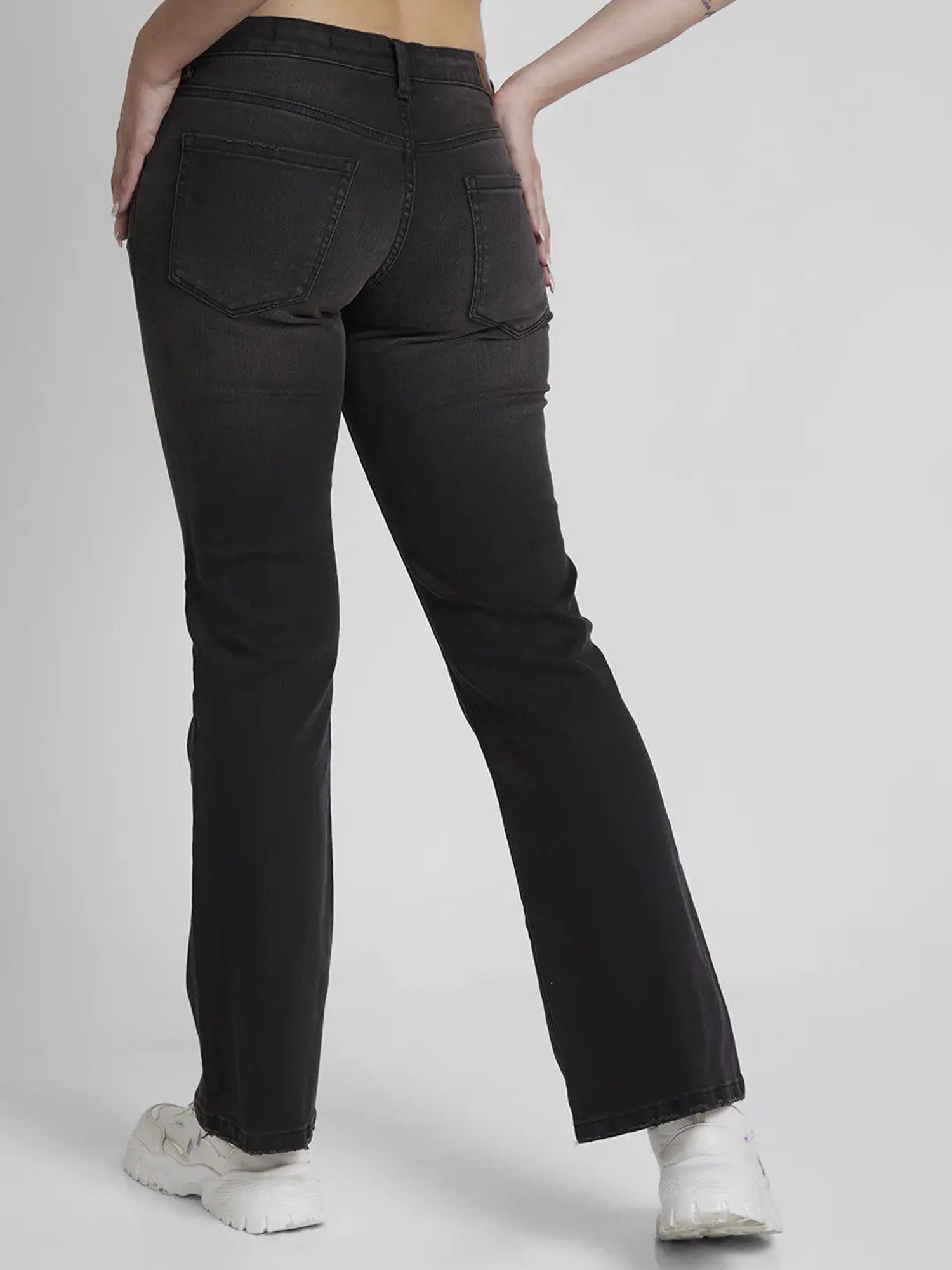Spykar Black Bootcut Fit High Rise Jeans