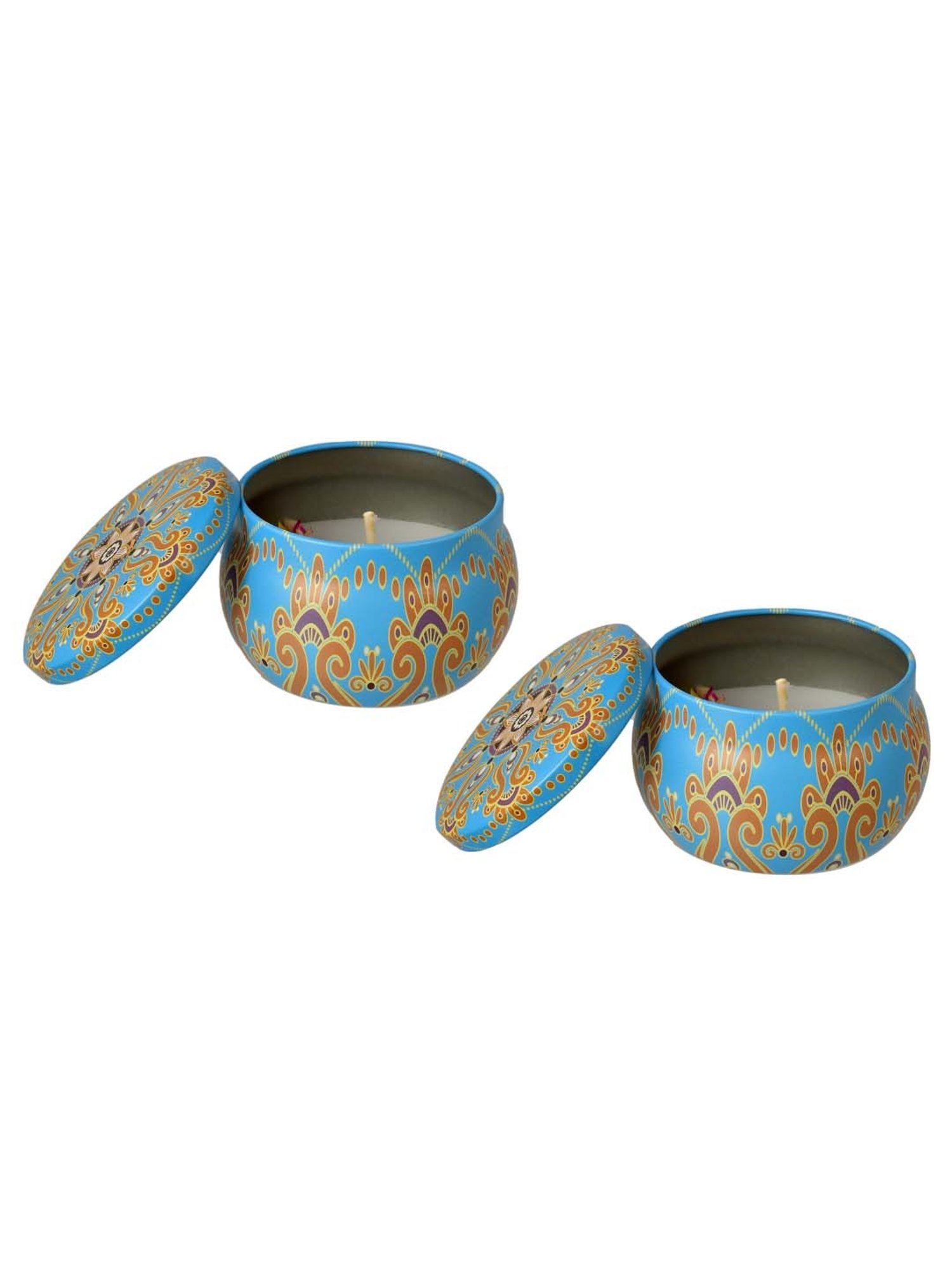 TAYHAA Blue & Brown Wax Serenity Candle Jar